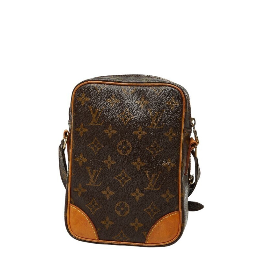 Louis Vuitton Amazon Bag Leather Monogram Shoulder Brown Crossbody Brown